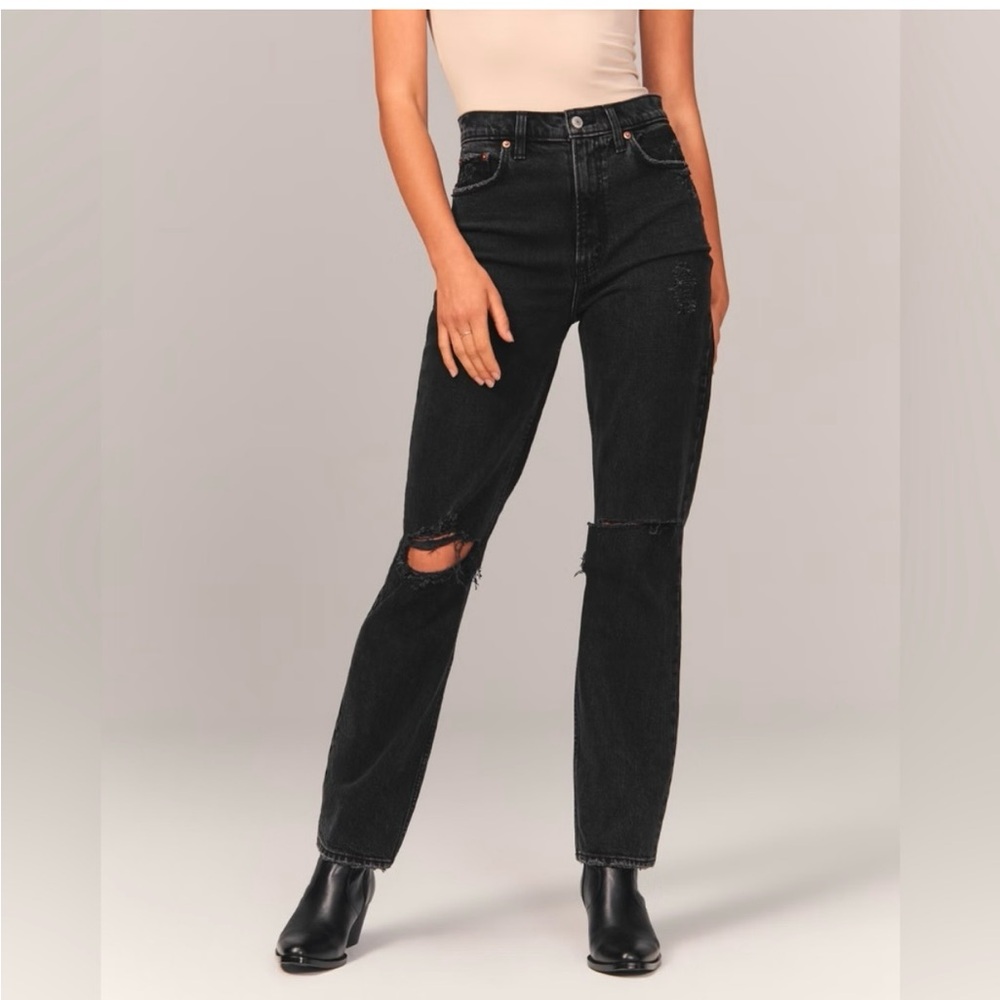 Abercrombie and Fitch high rise 90s straight jeans- size 25 and 26 available